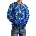 thumbnail image 2 of Retro Glass Crystal Flower Art Regular Fit Hoodie, Sporty Pullover Hooded Sweatshirt for Men Women XL, 2 of 6
