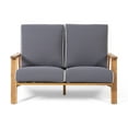 thumbnail image 5 of Reyna Outdoor Acacia Wood 4 Seater Chat Set with Cushions, Teak, Dark Gray, 5 of 12