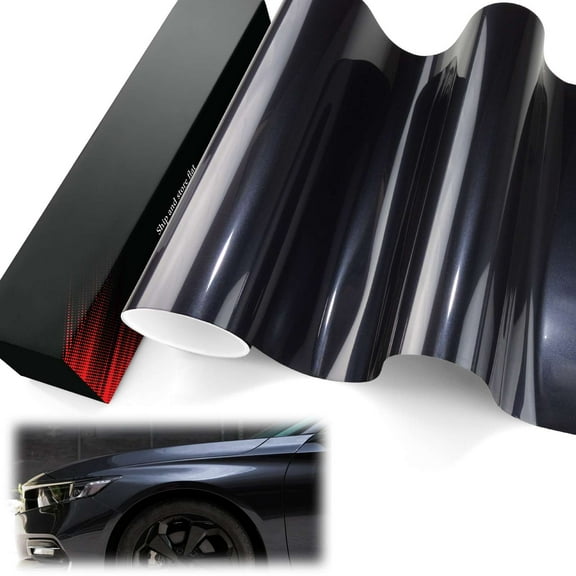 PET Liner Vinyl Super Gloss Metallic Carbon Black Navy Automotive Wrap Car Vehicle Bubble Free Air Release