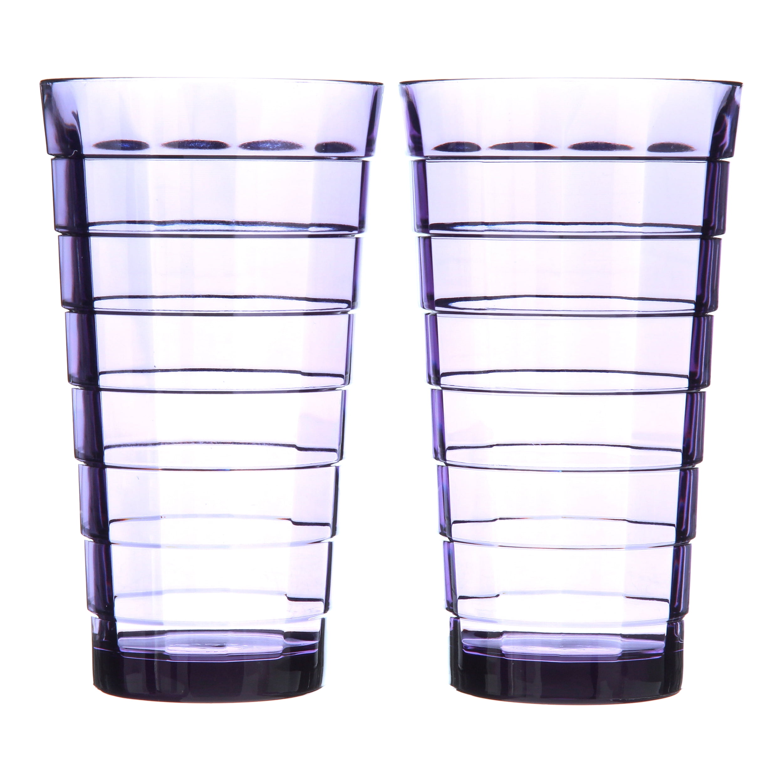 CreativeWare Bath 20-Ounce Mosaic Plastic Tumbler Set, Set of 8 Cups