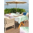 thumbnail image 4 of Outdoor Tablecloth with Umbrella Hole and Zipper, Ombre Green Pink Rectangle Table Cloth 52x70 Inch Waterproof Tablecloth, Summer Coastal Ocean Sea Beach Wave Picnic Table Cover for Patio Camping, 4 of 7