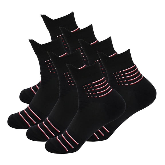 B&Q 7 Pairs Mens Ankle Mid Cut Quarter Crew Black Athletic Cotton Cushioned Running Casual Sports Basketball Hiking Socks