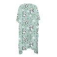 thumbnail image 2 of HELLHERO Cartoon Pandas Play Bathing Suit Cover Up Lightweight High Quality Fabrics Short Sleeve Long Kimono Swimsuit Cover Up, 2 of 6