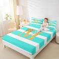 thumbnail image 3 of Erosebridal Bowknot Initial M Full Size Sheets for Girls, Abstract Ombre Bed Sheets, 4pcs, 3 of 5