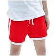 thumbnail image 1 of Cathalem Shorts de Sport Respirants pour Filles (Rouge, 3-4 Ans), 1 of 9