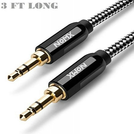 Pretty Cord - Aux Cord for Car - Audio Auxiliary Cable 3FT Long Durable Pretty Tangle Free Premium Shielded Slim Thin Noise Reducing - Compatible with Home Theatre, Headphones, iPhone, Samsung, Fits LifeProof Cases