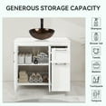 thumbnail image 5 of FULLWATT 36 Inches Traditional Bathroom Vanity in White Finish with Round Glass Vessel Sink, Single Bathroom Vanity with Top, 2-Door Cabinet and 2 Drawers, 5 of 16