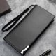thumbnail image 2 of Cartera de párrafo largo con cremallera Monedero de gran capacidad con múltiples ranuras Bolsa de almacenamiento de teléfono para padre, hombre, amigos, café (negro), 2 of 5