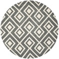 thumbnail image 1 of SAFAVIEH Chatham Collection 7' x 7' Round Dark Grey/Ivory CHT742D Handmade Mid-Century Geometric Premium Wool Area Rug, 1 of 9