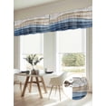 thumbnail image 6 of Blue Beige Valances for Windows, Coastal Wave Modern Abstract Art Light Filtering Kitchen Curtains, Rod Pocket Window Valance Curtains for Living Room Bedroom, 60" W x 18" L, 2 Panels, 6 of 9