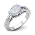 thumbnail image 2 of 925 Sterling Silver 2.00 Cts Pear Shape Natural Moonstone Split Shank Women Mother's Day Gift Ring, 2 of 3