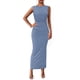 thumbnail image 1 of Vestido midi PRETTYGARDEN 2025 de verano sin mangas con pliegues para mujer, 1 of 9