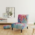 thumbnail image 2 of Designart "Pink Blue Pastel Collage" Multi-Color Patch Upholstered Accent Chair - Modern Arm Chair For Bedroom, 2 of 7