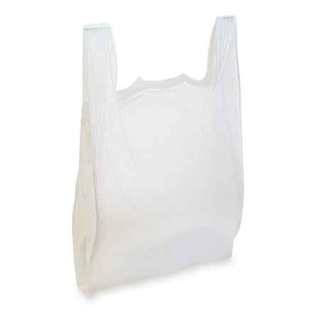 Large White Plastic T-Shirt Bags - Case of 500