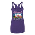 thumbnail image 3 of Happy Glamper | Fancy Camping Camper Van Caravan | Nature Lover Tri-Blend Racerback Sleeveless Top, Purple Rush, L, 3 of 5
