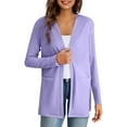 thumbnail image 3 of VISALY Long Cardigans Long Sleeve Cardigan Women's Fashion Clothes for Every Occasion Cotton Linen Cardigan Summer Chic Open Front Cardigan Thin Cardigans Lightweight Pink S, 3 of 9
