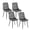 Gray, variant on SHGJ&SOFT Velvet Dining Chairs Set of 4, Mid Century Modern Upholstered Fabric Chairs with Metal Legs Adjustable Pads for Kitchen Living Room Dining Room. (BLUE, 4PC)