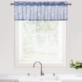thumbnail image 2 of Haperlare Dusty Blue Sheer Valance Curtains 52"W x 15"L Leaf Embroidery Voile Valances Cafe Curtains Farmhouse Light Filtering Kitchen Valance Curtains, 1 Panel, 2 of 7