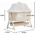 thumbnail image 4 of Baby Bassinet Bedside Sleeper 3-in-1, Portable Infant Crib with Wheels, Mosquito Net, Soft Mattress, Breathable Mesh and Large Storage Basket for Newborns, 4 of 6