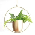 thumbnail image 4 of Balcony Patio Metal Home Decoration Modern Wall & Ceiling Hanging Basket Planter Plant Pot Flower Pot GOLD ROUND, 4 of 8