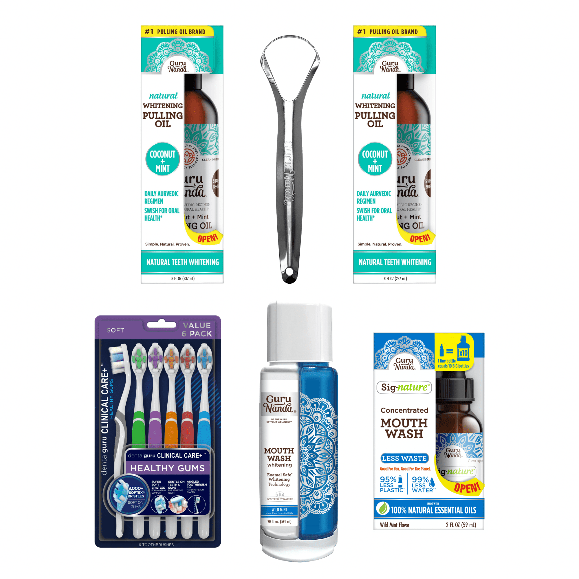 GuruNanda PoshMama Basic Oral Care Kit 6Piece Set