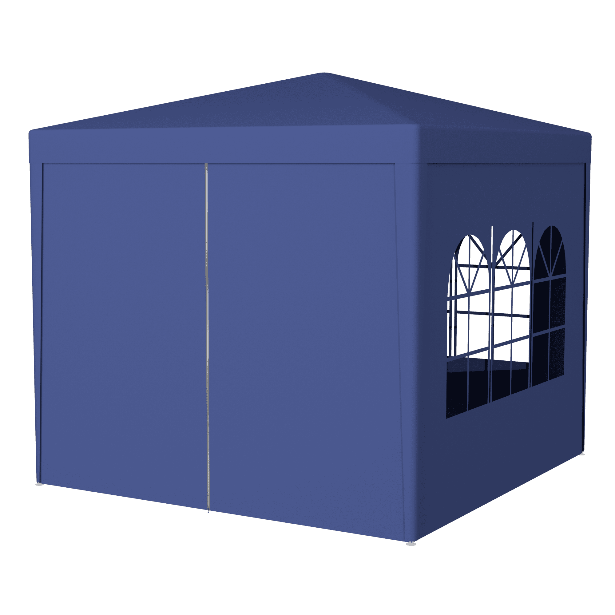 3 * 3m 4 sided (two doors), spiral tube pergola made of blue PE fabric, 10'x10 'party tent with 4 detachable sides, outdoor heavy-duty pergola, wedding tent with spray painted iron pipes