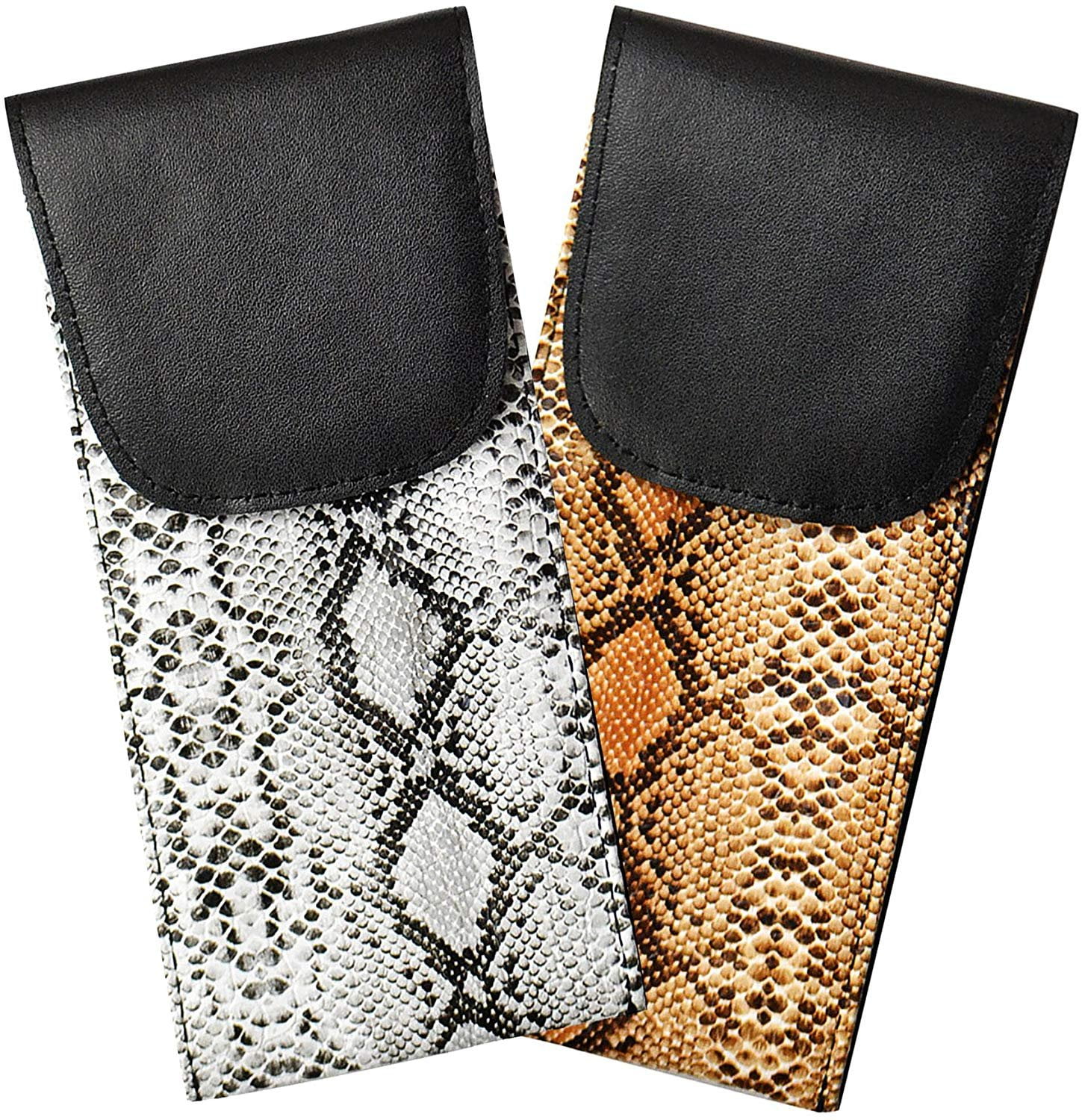 2 Pack Soft Eyeglass Case With Velcro Flap, Slip In Glasses Holder For