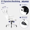 thumbnail image 3 of Nouhaus Posture Ergonomic PU Leather Office Chair. Click5 Lumbar Support with FlipAdjust Armrests. Modern Executive Chair and Computer Desk Chair, 3 of 10