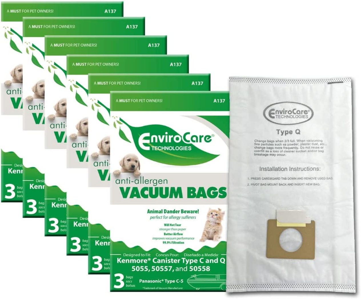 Codllyne Replacement Allergen Filtration Vacuum Cleaner Dust Bags made