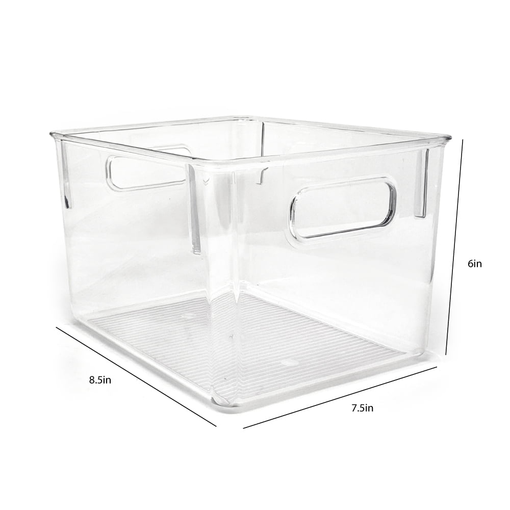 Ezee space XL Clear Plastic Storage Bins with Lids - 3 Pack- Acrylic  Storage Containers for Home, Kitchen, Pantry & Closet, Extra Large Freezer  and