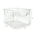 thumbnail image 2 of Isaac Jacobs 3-Pack Medium Clear Plastic Organizer Bins w/Handles, Food Safe, BPA Free, 2 of 6