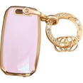 thumbnail image 2 of Key Fob Cover Compatible with Kia Optima Sorento Sportage Rio Soul Forte Carens Picanto TPU Keyless Entry Keychain Case Holder Protector,Pink-Gold, 2 of 6