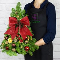 CoreLiving Glitter Christmas Bows 2-Pack, 9.8x11.8in Large Staircase Bows for Outdoor Decor, Sparkling Sequin Xmas Tree Bow for Holiday Home Door Wreath and Staircase Decoration