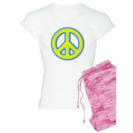 

CafePress - Ukraine Flag Ukrainian Pride Peace Symbol Pajamas - Women s Light Pajamas