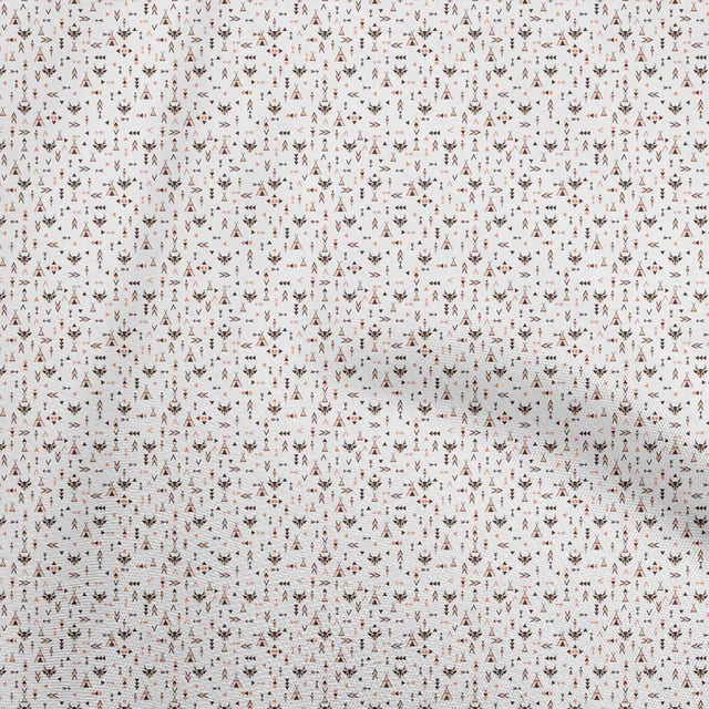 oneOone Velvet White Fabric Tribal Sewing Craft Projects Fabric Prints By Yard 58 Inch Wide