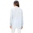 thumbnail image 3 of Cali1850 Women's XS~XL Long Sleeve Linen Like Relaxed Loose Fit Button Down Basic Shirt, 3 of 7