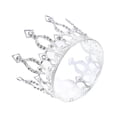 thumbnail image 3 of EeaseMX Corona de novia elegante con pedrería, tocado hueco para mujer para fiesta de bodas (estilo adulto, plateado), 3 of 7