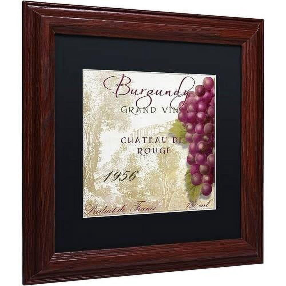 Trademark Fine Art "Grand Vin Burgundy" Canvas Art by Color Bakery Black Matte, Wood Frame