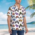 thumbnail image 6 of Uemuo Cartoon Monster Trucks1 Printed Regular Fit Short Sleeve Casual Hawaiian Shirt for Men,Aloha shirt,Tropical shirt,Floral print shirt,Vacation Beach shirt-Small, 6 of 9