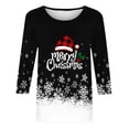 thumbnail image 5 of Funicet Blouses pour Femmes Mode, Blouses pour Femmes, T-Shirt Imprimé de Noël Manches 3/4 Col Rond Décontracté, Blouses pour Femmes Mode, T-Shirts pour Femmes, 5 of 5
