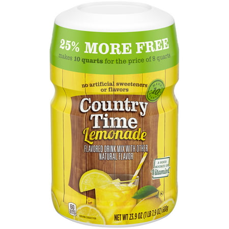 (3 Pack) COUNTRY TIME Yellow Lemonade Powdered Soft Drink 23.9 oz. (Best Soft Drink Ever)