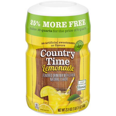 (3 Pack) COUNTRY TIME Yellow Lemonade Powdered Soft Drink 23.9 oz. (Best Time To Drink Yakult)