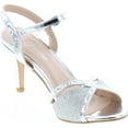 thumbnail image 7 of Forever Villa-04 Women's Glitter Metallic Ankle Strap Buckle Wrapped Heel Sandals, 7 of 7