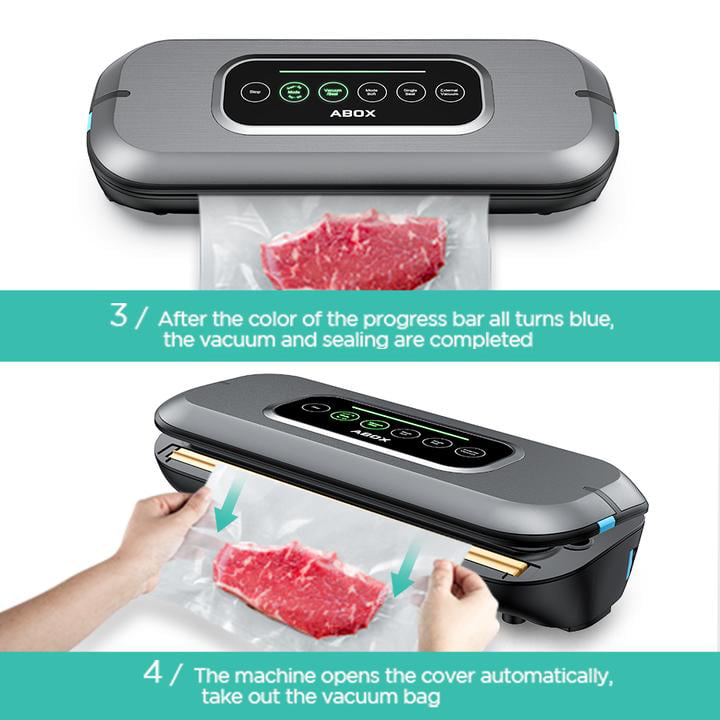 ABOX Vacuum Sealer V66 Automatic Food Sealer Machine One-Touch Sealing for Dry 