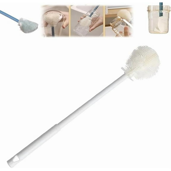 Bottle Brush Quick Cleaning Dishwashing, Long Handle Dish Cup Bottle Washing Scrubber for Rinse Pan Dish Bowl, Water Cups, Coffee Mugs，Baby Bottle Usable (1pcs)