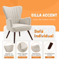 thumbnail image 3 of Silla Sillón Sofá individual Moderno Cómodo, Beige FurnitureR Moderno, 3 of 9