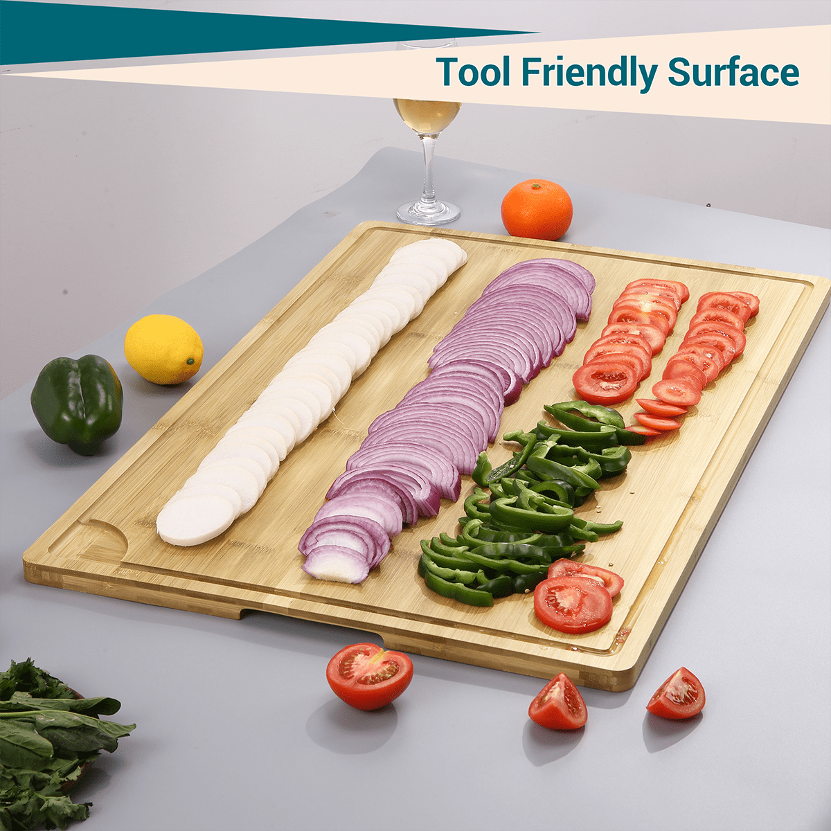 Extra Large Bamboo Cutting Board, 20x30 Inch Reversible Butcher Block with Juice Groove