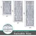 thumbnail image 2 of Boho Kitchen Rug Sets 3 Pieces, Washable Kitchen Mats for Floor, Non Slip Soft Vintage Kitchen Area Rug Floor Mat for Kitchen, Laundry Room and Hallway (Grey, 20''x32''+20''x47''+20''x59''), 2 of 6