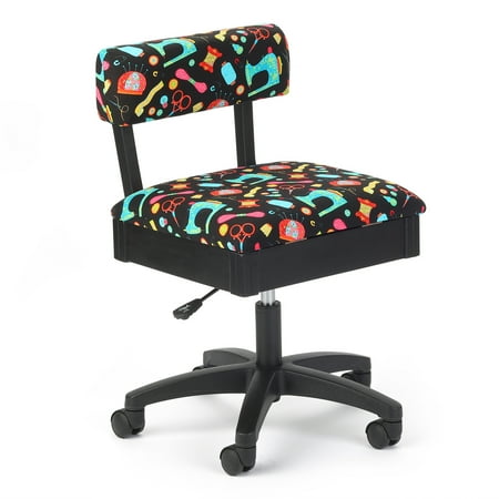 UPC: 0708038737454 | Arrow H7013B Hydraulic Chair in Riley Blake Black Upholstery