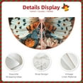 thumbnail image 3 of Xecao Butterfly and Bloom Beauty Pattern Christmas Tree Skirt Round Xmas Tree Mat Base Cover for Holiday Home Decorations-30", 3 of 6